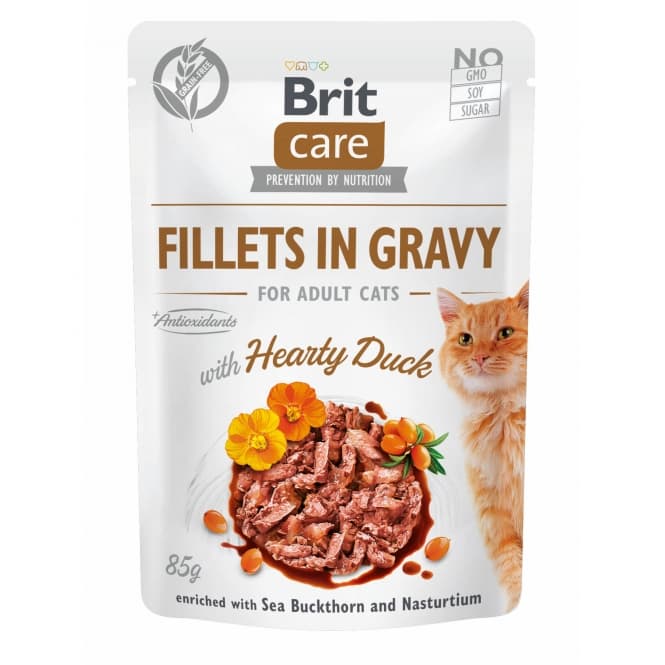 Brit Care Cat PB Fillets in Gravy - anka 85g