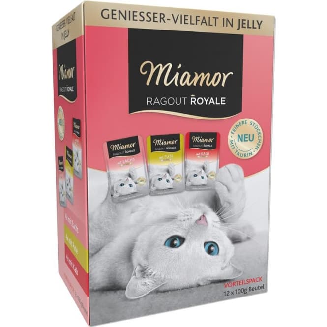 Miamor MP ragout Royale in Jelly lax, kalkon, kalv 12x100g