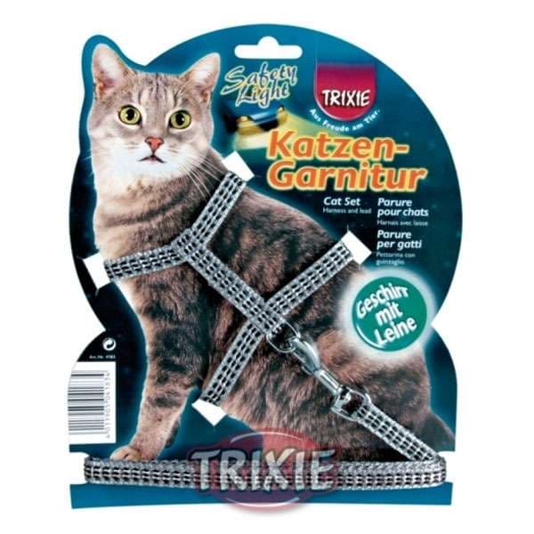 Trixie katter-Garnitur med Leine, reflektierend
