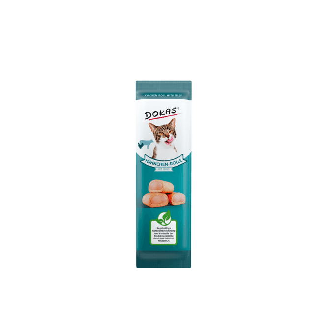 Dokas Cat godbitar Hühnchen-Rolle med Rind 10g