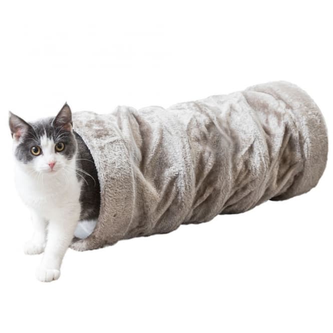 Trixie Crunch Plyschtunnel, 60 cm - Grå