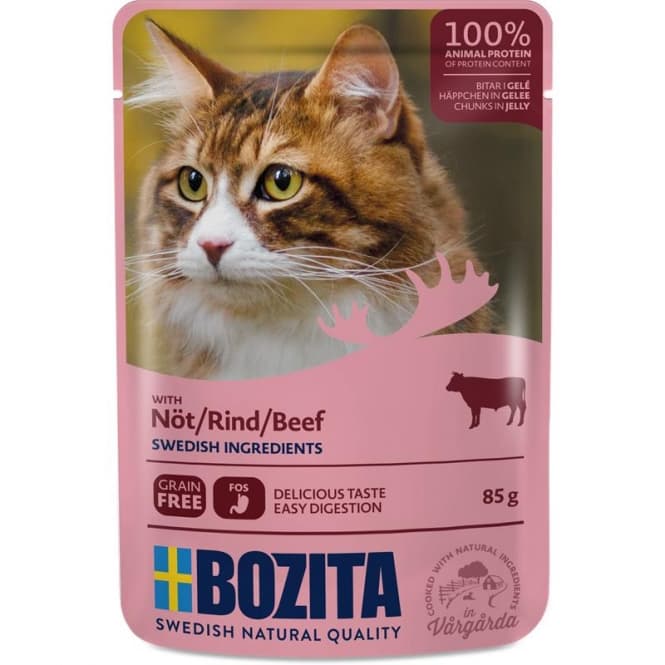 Bozita påse bitar i gelé med nötkött 85g