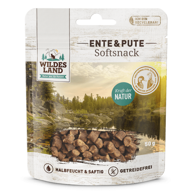 Wildes Land Cat Softsnack Ente & Pute 50g